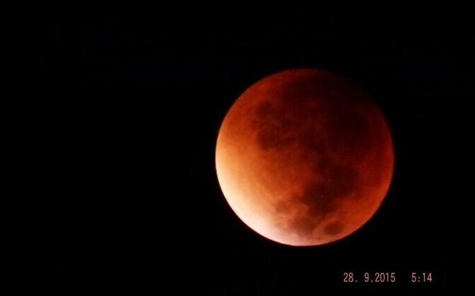Blood moon photographed from Sindi, Pärnu County