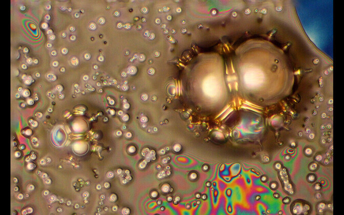 I koht kategoorias mikroskoobipildid: EMImBF4 ioonse vedeliku lagunemine kõrge pinge all.