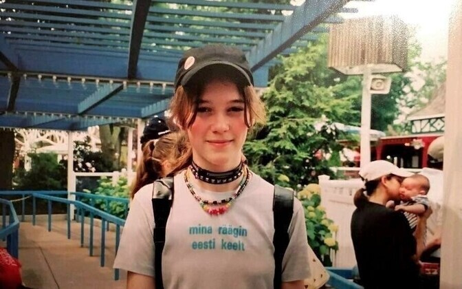 Estonian-American wearing an 