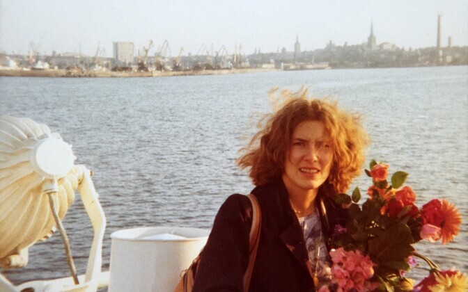 Anne Liisa Sarapik (née Meigo) arriving in Tallinn for the first time via ferry from Helsinki. July 1975.