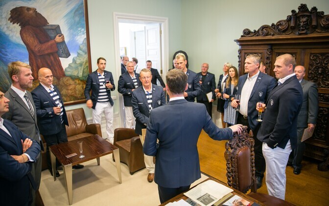 Таави Рыйвас приветствовал в Доме Стенбока эстонских олимпийцев и их тренеров.