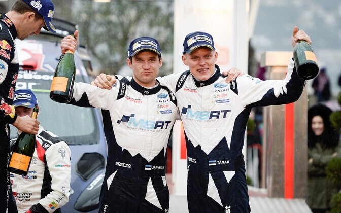 Ott Tänak - Martin Järveoja Monte Carlo poodiumil
