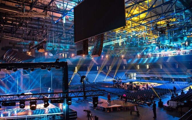 Подготовка к конкурсу Eesti Laul в концертном комплексе Saku Suurhall.