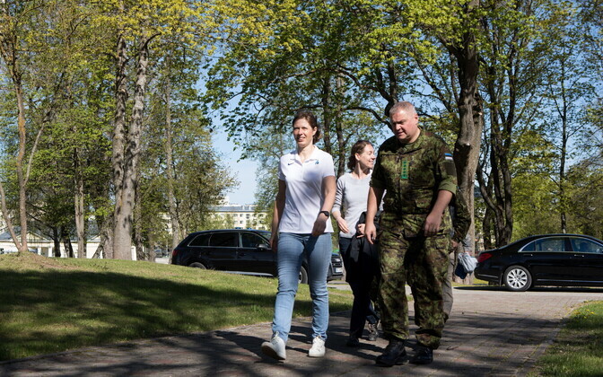 President Kersti Kaljulaid külastas õppust Kevadtorm.