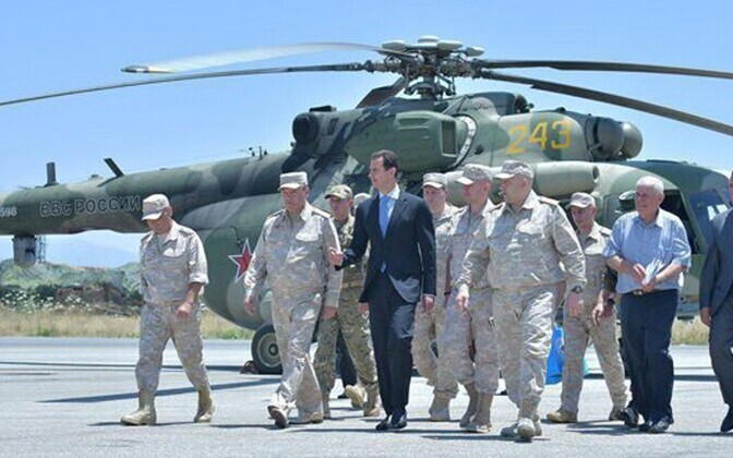 Визит Башара Асада на авиабазу Хмеймим.