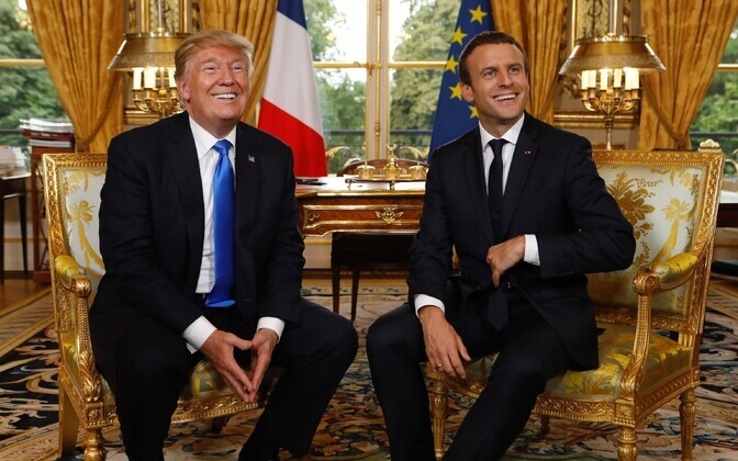 Donald Trump ja Emmanuel Macron Pariisis toimunud kohtumisel.