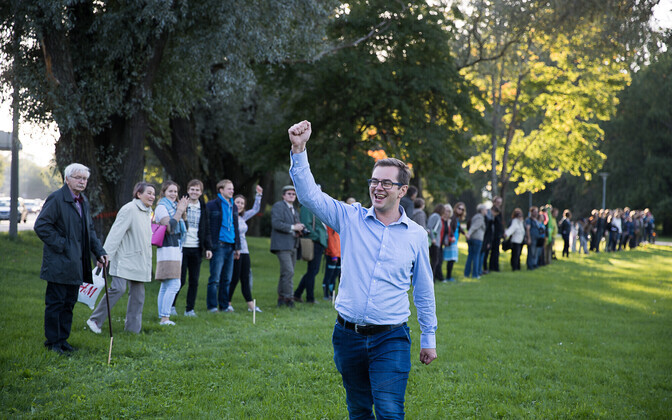 Акция протеста против Рейди теэ в Таллинне 23.09.2017.
