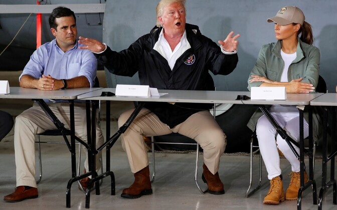 USA president Donald Trump saabus Puerto Ricosse.