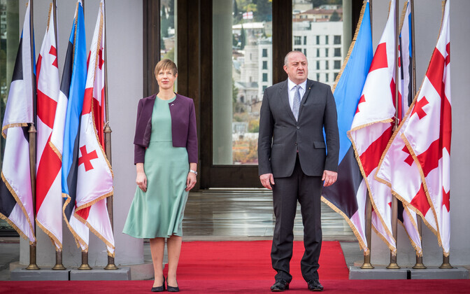 President Kersti Kaljulaid abikaasaga riigivisiidil Gruusias