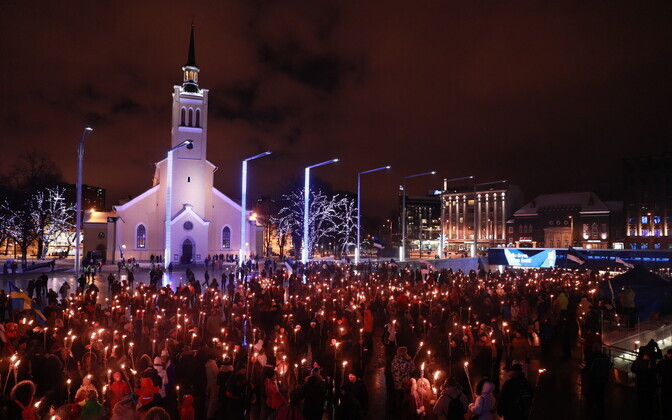 Факельное шествие в Старом Таллинне.