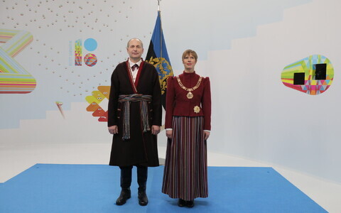 Президент Керсти Кальюлайд и Георги-Рене Максимовски на торжественном приеме.