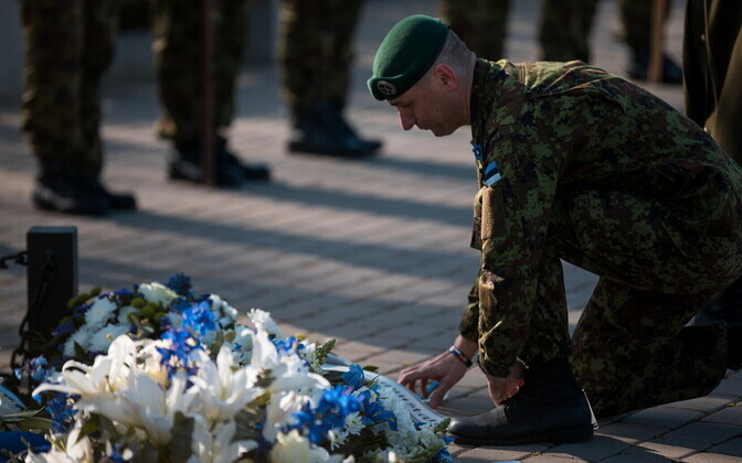 Fallen soldiers commemorated in Paldiski on Veterans Day. April 23, 2018.