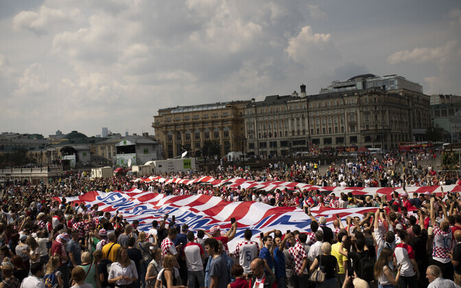 Болельщики сборной Хорватии в Москве.