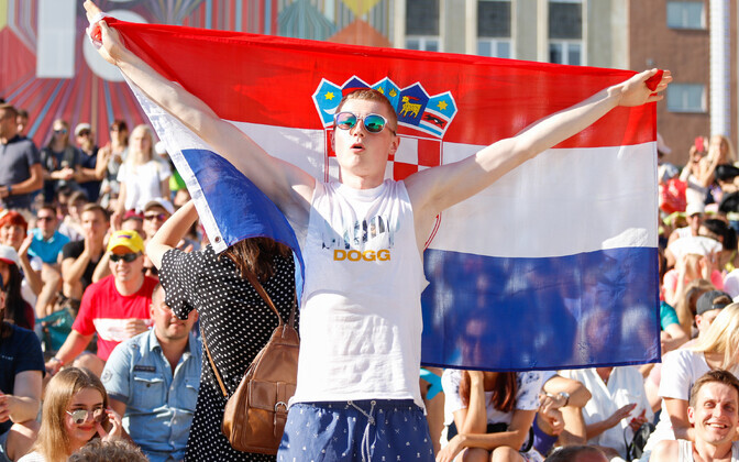 Просмотр финал ЧМ на площади Вабадузе.