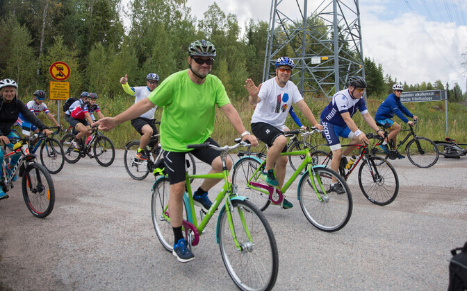 Prime Minister Jüri Ratas and Finnish Prime Minister Juha Sipilä participated in Estonian centennial bike ride in Helsinki on Sunday. 12 August 2018.