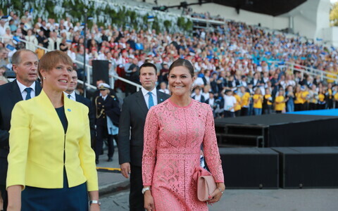 Crown Princess Victoria of Sweden at the Estonia 100 singing event.