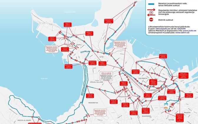 Liiklustakistused Tallinnas 9. septembril.