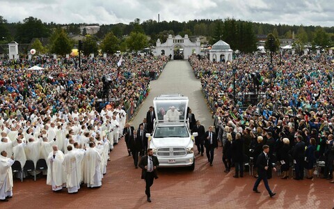 Pope Francis in Aglona, Latvia, where he celebrated Holy Mass.
