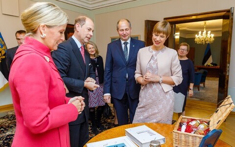 The Earl and Countess of Wessex were received by President Kersti Kaljulaid and her husband Georgi-Rene Maksimovski on Sunday. 7 October 2018.