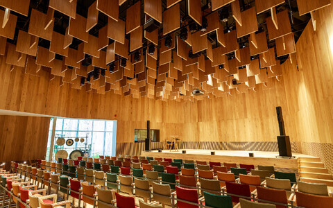 The new building also houses a 150-seat auditorium.