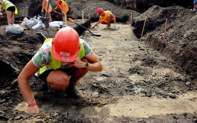 Archaeological excavation at Jahu 6 in Tallinn's Kalamaja District. August 2018.