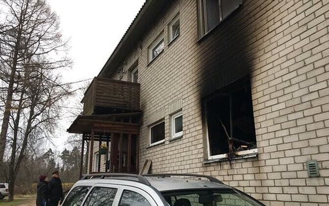 Последствия пожара пожара в Вильяндимаа.