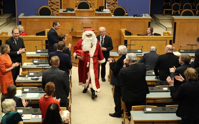 Santa Claus visited the Riigikogu on Thursday. 20 December 2018.