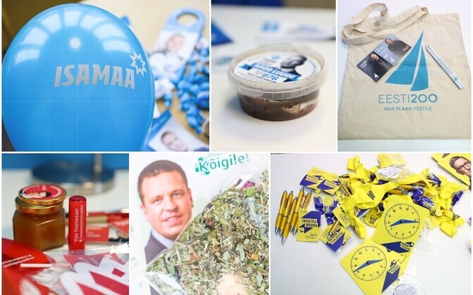 Предвыборные сувениры партий.