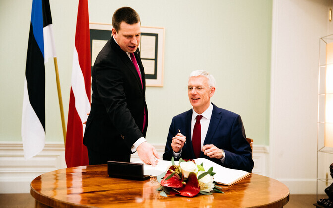 Премьер-министр Латвии Кришьянис Кариньш в Эстонии.