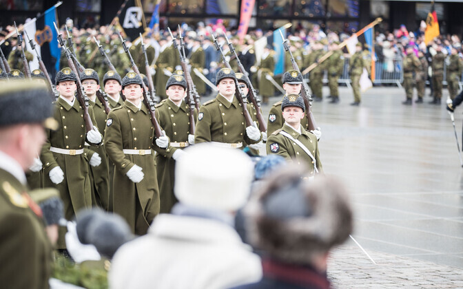 Independence Day parade at Tallinn's Freedom Square in honour of the 101th anniversary of the Republic of Estonia. 24 February 2019.