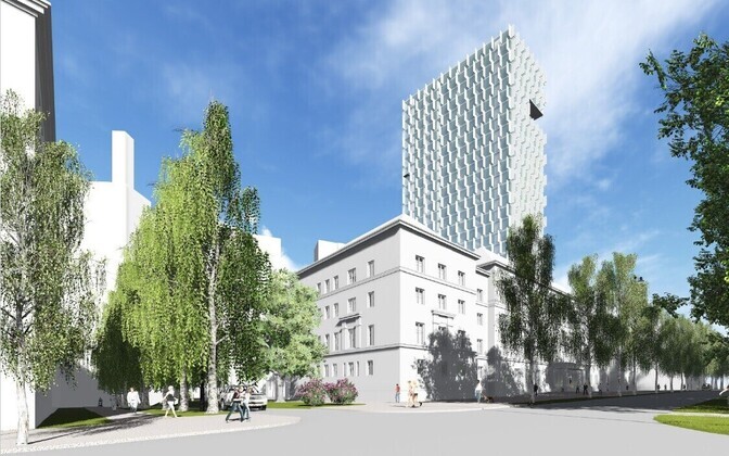KOKO arhitektide 2015. aastal tehtud kontseptsioon Lauteri 3 hoonest. Vaade Lauteri tänavalt.