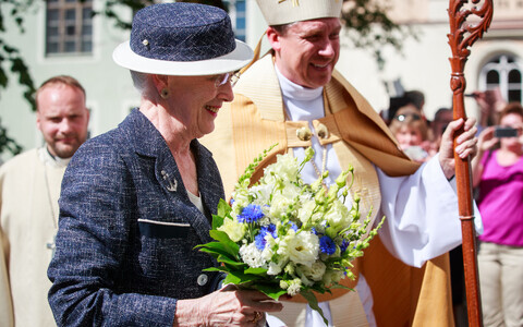 Queen Margrethe II of Denmark attended a special service at St. Mary's Cathedral in Tallinn on Sunday morning. June 16, 2019.