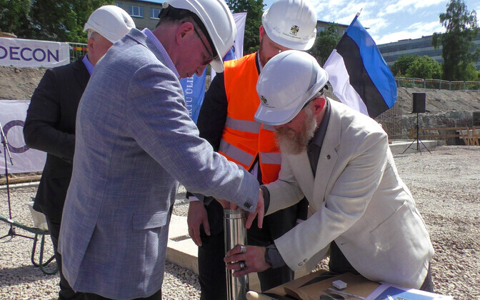 Закладка краеугольного камня здания колледжа Академии внутренней безопасности в Нарве.