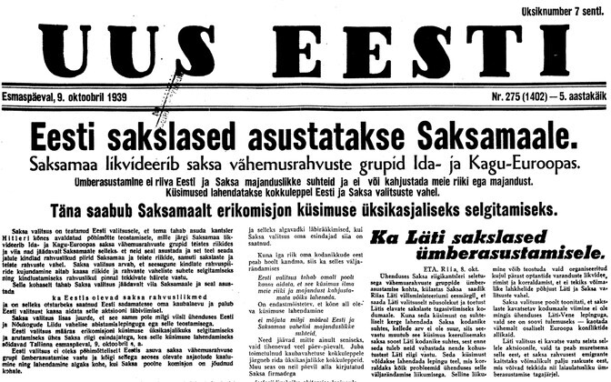 Uus Eesti 9.10.1939.