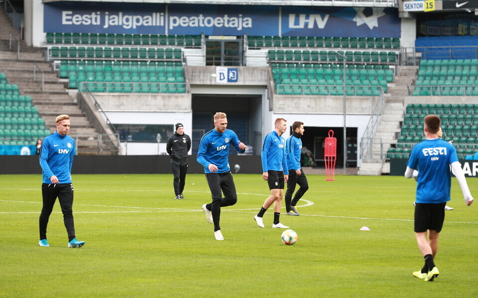 Eesti koondise treening enne EM-valikmängu Saksamaa vastu
