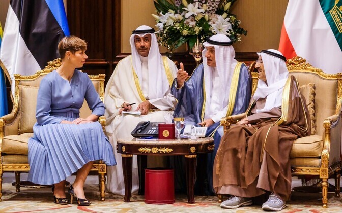 President Kersti Kaljulaid with Emir of Kuwait Sabah Al-Ahmad Al-Jaber Al-Sabah on Tuesday. Nov. 5, 2019.