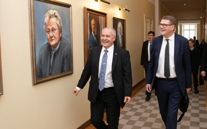 President of the Riigikogu Henn Põlluaas and Speaker of the Eduskunta Matti Vanhanen in Tallinn on Monday. Nov. 25,2019.