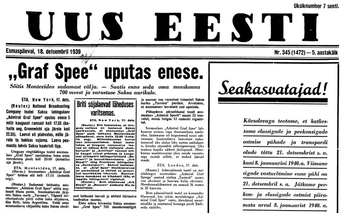Uus Eesti 18.12.1939