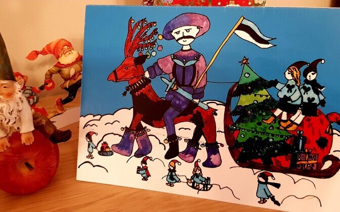 The Estonian Embassy in Moscow's 2019 Christmas card as designed by Dasha Kotshurkina.