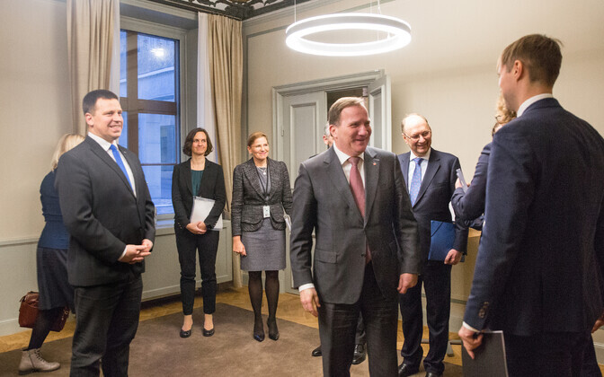 Jüri Ratas in Stockholm, meeting Swedish Prime Minister Stefan Löfven and representatives of the country's banking sector.