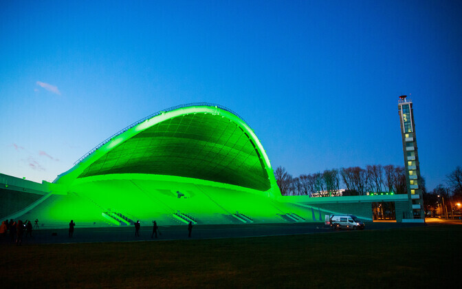The new lights at Tallinn Song Festival Grounds were turned on on Wednesday.