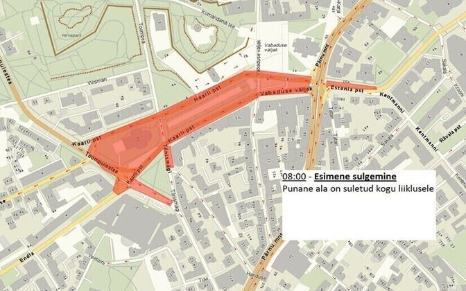 Road closures during the Independence Day parade.