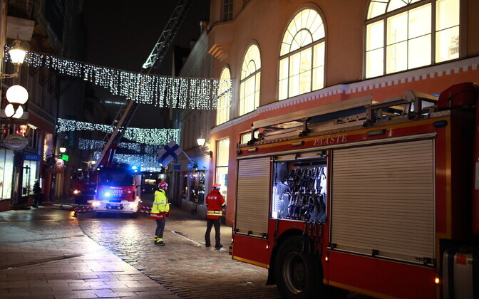 Fire on Viru Street in Tallinn's Old Town.