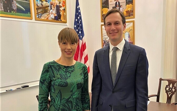 President Kersti Kaljulaid kohtus Valge Maja läänetiivas president Trumpi vanemnõuniku Jared Kushneriga.