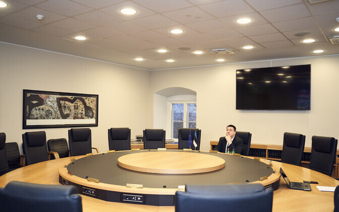 Peaminister Ratas osales EL-i juhtide koroonaviiruse teemalisel videokonverentsil.