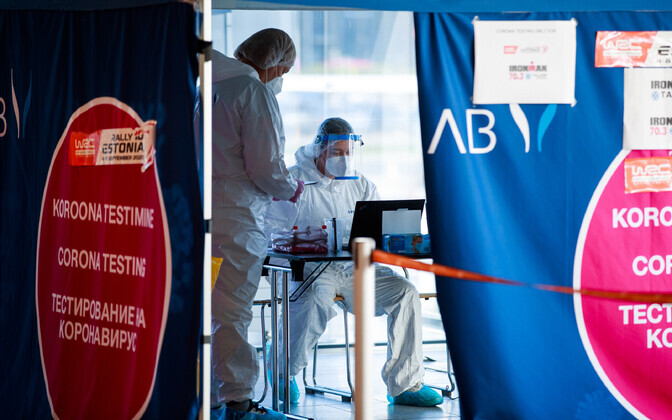 Coronavirus testing at Tallinn Airport.