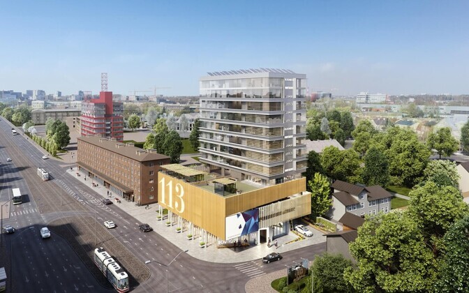 Pärnu maantee viadukti juurde kerkiv kõrghoone