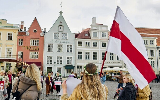 The march to support Belarusian women which took place in Tallinn on October 11, 2020.