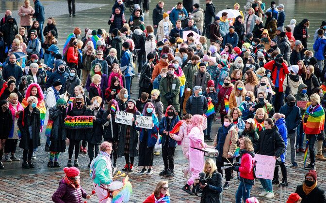 Акция в Таллинне за всеобщее право на брак.