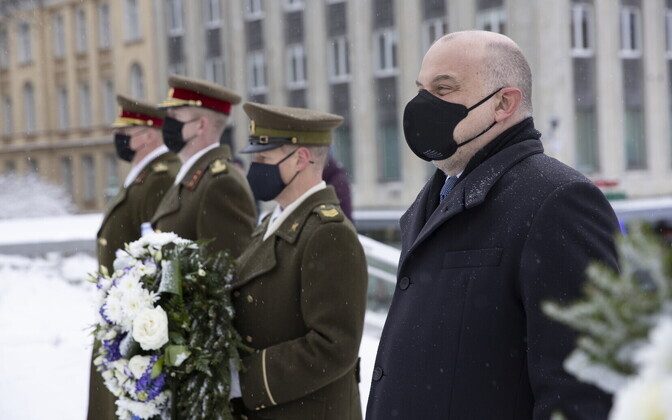 Sunday morning's War of Independence remembrance ceremony at Vabaduse väljak in Tallinn.